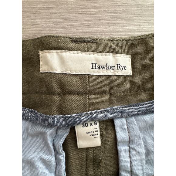 Hawker Rye Heather Essential Wash Green Twill Mens‎ Shorts Size 30 Nwt - Picture 4 of 4